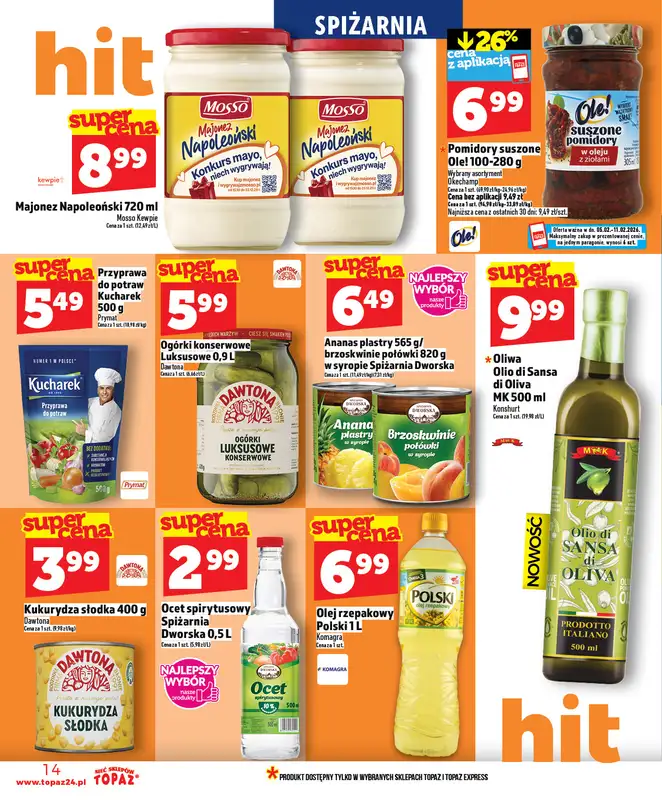 TOPAZ - gazetka promocyjna Nowa gazetka od czwartku, 05.02 od czwartku 05.02 do środy 11.02 - strona 14