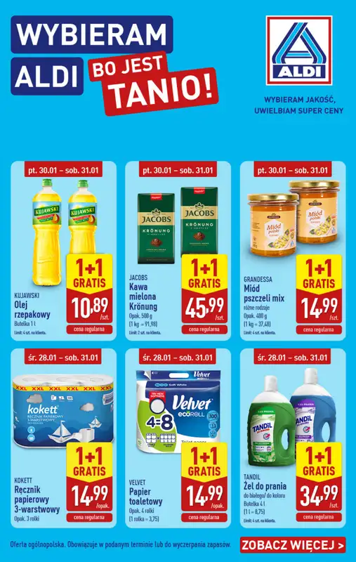 Aldi - gazetka promocyjna Wybrane produkty w super cenach Aldi!  