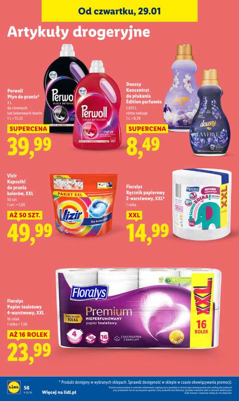 Lidl - gazetka promocyjna Oferta od czwartku od czwartku 29.01 do soboty 31.01 - strona 56