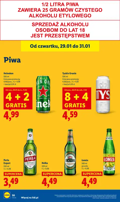 Lidl - gazetka promocyjna Oferta od czwartku od czwartku 29.01 do soboty 31.01 - strona 50