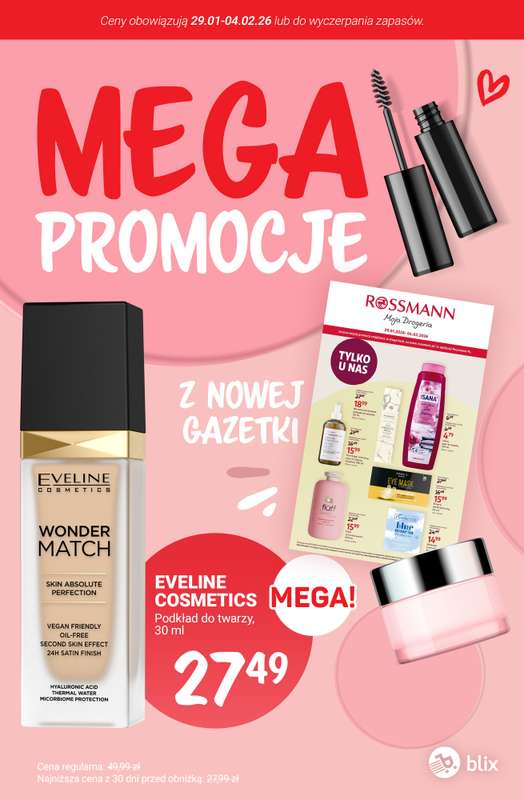 Rossmann - gazetka promocyjna MEGA promocje z nowej gazetki od czwartku 29.01 do środy 04.02