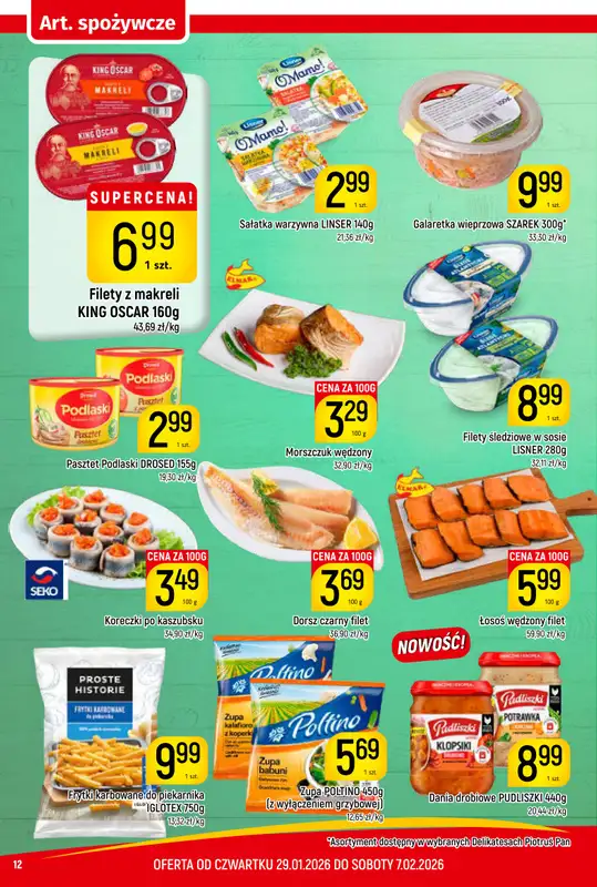 Delikatesy Piotruś Pan - gazetka promocyjna Gazetka od czwartku 29.01 do soboty 07.02 - strona 12
