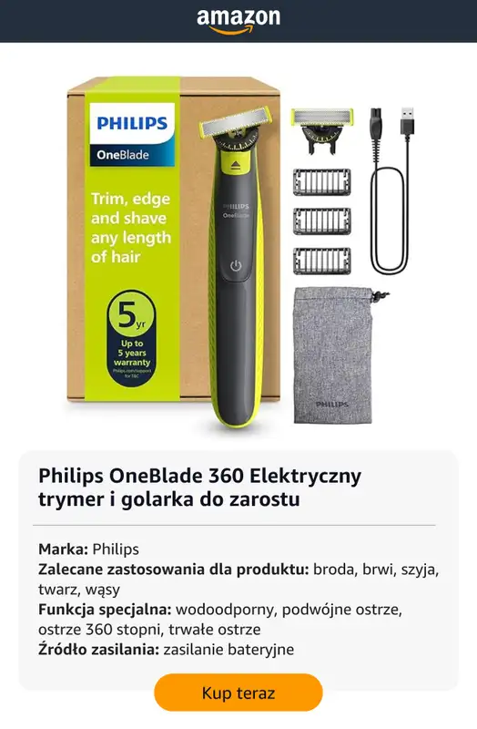Amazon - gazetka promocyjna Męskie golarki elektryczne w super cenach od czwartku 29.01  - strona 2