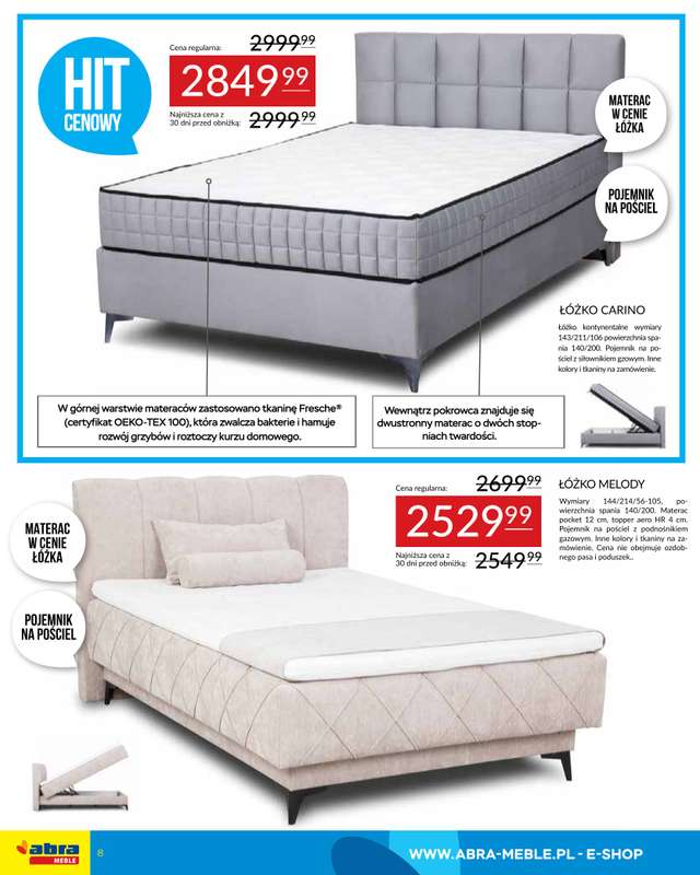 Abra Meble - gazetka promocyjna Moc promocji od czwartku 29.01 do środy 11.02 - strona 8