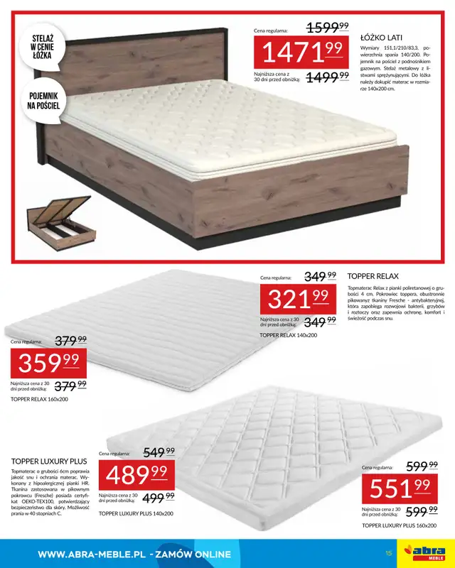 Abra Meble - gazetka promocyjna Moc promocji od czwartku 29.01 do środy 11.02 - strona 15