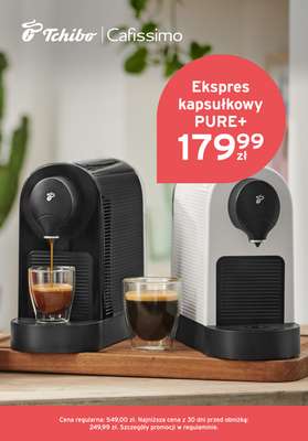 Tchibo - gazetka promocyjna Ekspres Cafissimo PURE+ za 179,99zł od piątku 02.01 do poniedziałku 09.02