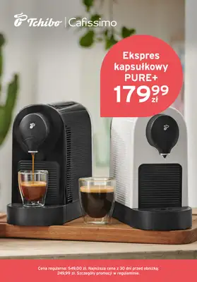 Tchibo - gazetka promocyjna Ekspres Cafissimo PURE+ za 179,99zł od piątku 02.01 do poniedziałku 09.02