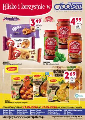 Społem - Blisko i Korzystnie - gazetka promocyjna Blisko i korzystnie w Społem od poniedziałku 02.02 do soboty 07.02