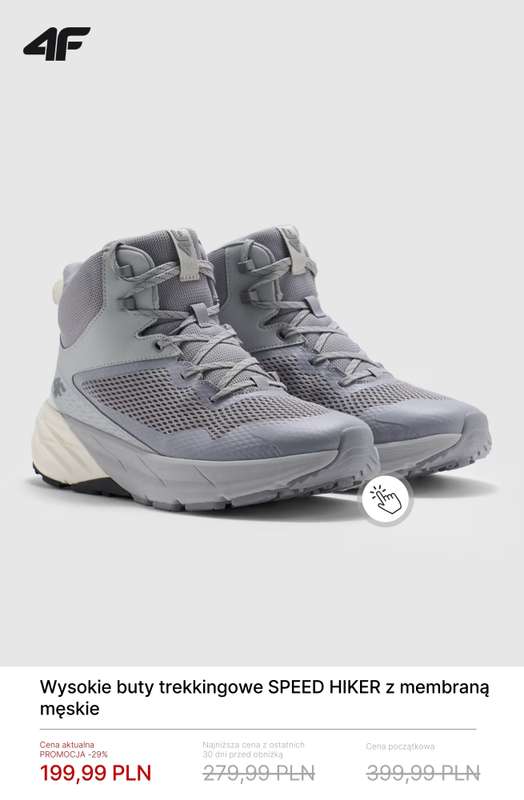4F - gazetka promocyjna Wysokie buty trekkingowe - od 199,99 zł od czwartku 29.01  - strona 10