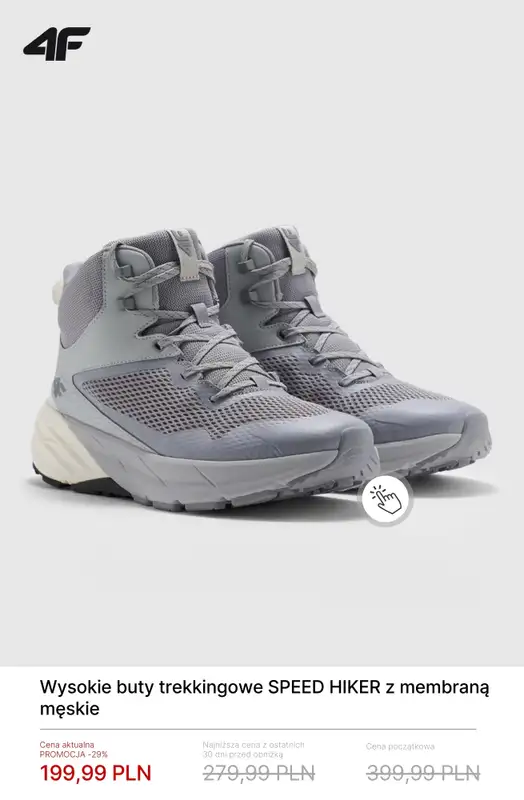 4F - gazetka promocyjna Wysokie buty trekkingowe - od 199,99 zł od czwartku 29.01  - strona 10