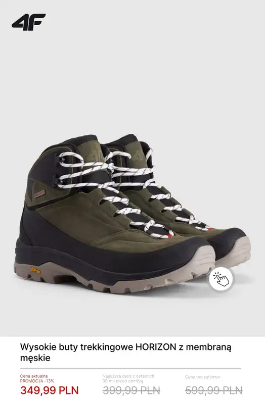 4F - gazetka promocyjna Wysokie buty trekkingowe - od 199,99 zł od czwartku 29.01  - strona 5