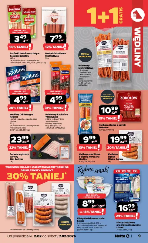 Netto - gazetka promocyjna Gazetka Spożywcza od poniedziałku 02.02 do soboty 07.02 - strona 9