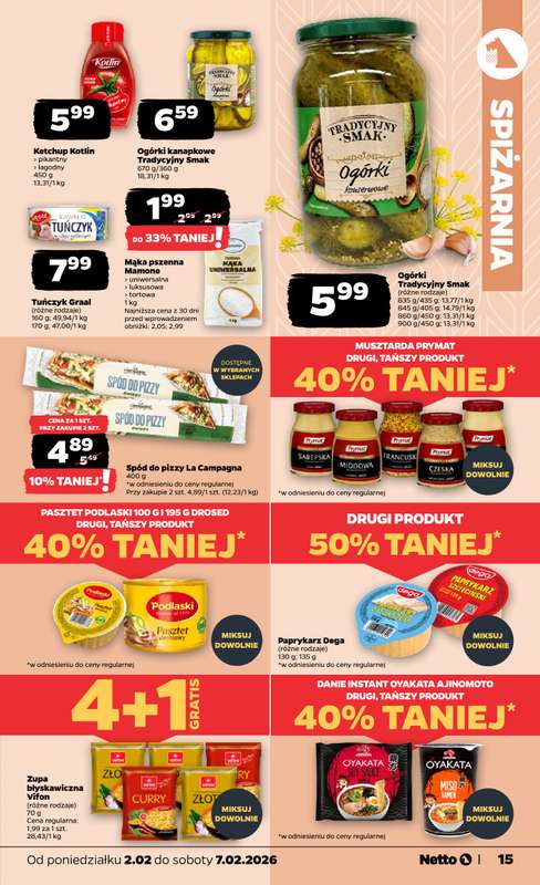 Netto - gazetka promocyjna Gazetka Spożywcza od poniedziałku 02.02 do soboty 07.02 - strona 15