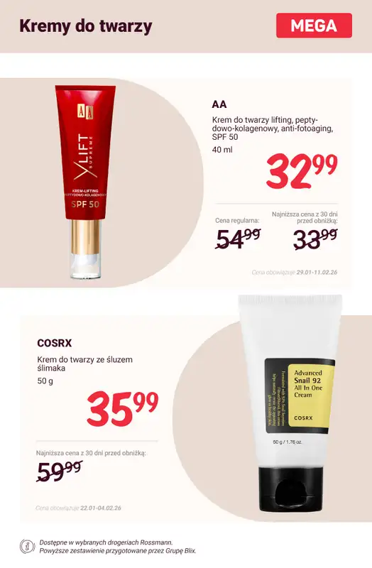 Rossmann - gazetka promocyjna SUPER CENY na pielęgnację twarzy od soboty 31.01 do środy 04.02 - strona 10