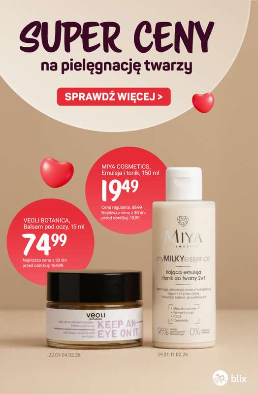 Rossmann - gazetka promocyjna SUPER CENY na pielęgnację twarzy od soboty 31.01 do środy 04.02