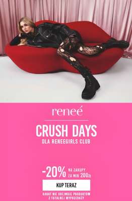 Renee - gazetka promocyjna -20% dla Reneegirls Club przy zakupach za min. 200 zł od niedzieli 01.02 do piątku 06.02