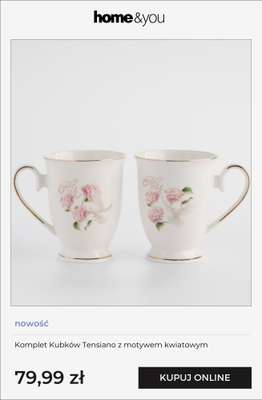 Komplet Kubków Tensiano z motywem kwiatowym