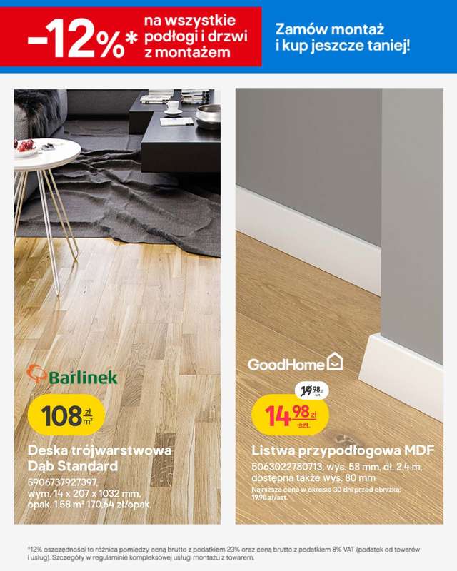 Castorama - gazetka promocyjna Gazetka Podłogi i drzwi od poniedziałku 02.02 do wtorku 17.02 - strona 12