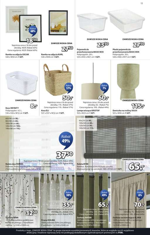Jysk - gazetka promocyjna Świetna oferta dla domu. Rabat do 60% od środy 04.02 do niedzieli 22.02 - strona 15