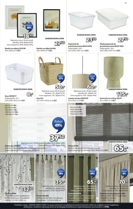 Jysk - gazetka promocyjna Świetna oferta dla domu. Rabat do 60% od środy 04.02 do niedzieli 22.02 - strona 15