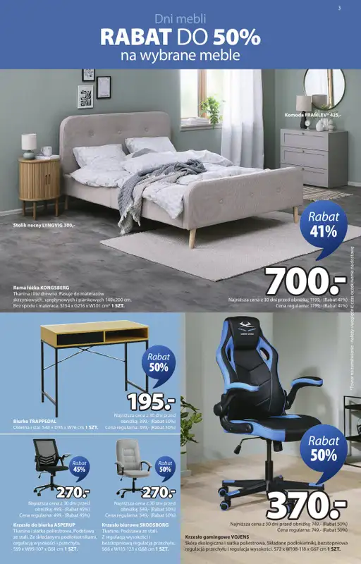 Jysk - gazetka promocyjna Świetna oferta dla domu. Rabat do 60% od środy 04.02 do niedzieli 22.02 - strona 3