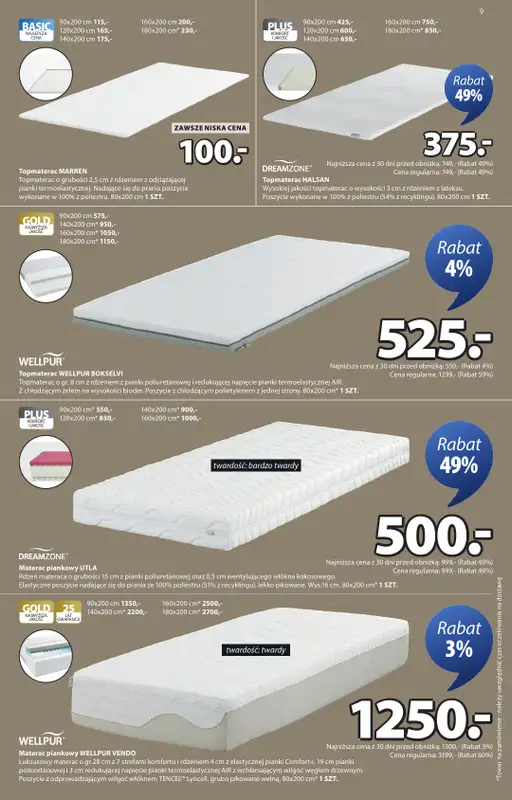Jysk - gazetka promocyjna Świetna oferta dla domu. Rabat do 60% od środy 04.02 do niedzieli 22.02 - strona 9