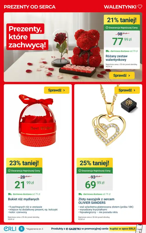 ERLI - gazetka promocyjna PREZENTY OD SERCA - walentynkowe okazje z ERLI! od poniedziałku 02.02 do niedzieli 08.02 - strona 5