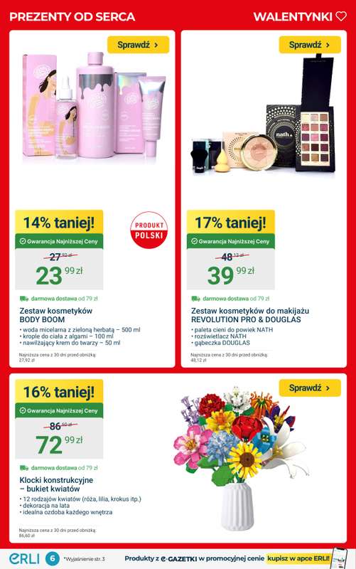 ERLI - gazetka promocyjna PREZENTY OD SERCA - walentynkowe okazje z ERLI! od poniedziałku 02.02 do niedzieli 08.02 - strona 6