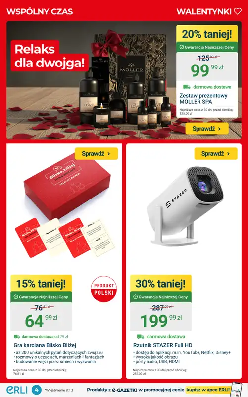 ERLI - gazetka promocyjna PREZENTY OD SERCA - walentynkowe okazje z ERLI! od poniedziałku 02.02 do niedzieli 08.02 - strona 4