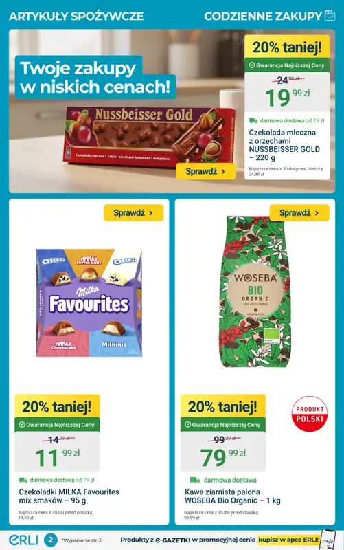 ERLI - gazetka promocyjna HITY e-GAZETKI - supermarket w super cenach! od poniedziałku 02.02 do niedzieli 08.02 - strona 2