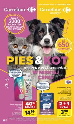 Carrefour - gazetka promocyjna Gazetka Pies&Kot od poniedziałku od poniedziałku 02.02 do soboty 14.02