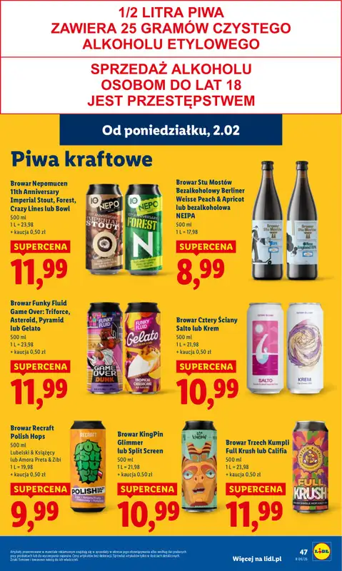 Lidl - gazetka promocyjna Oferta od poniedziałku od poniedziałku 02.02 do środy 04.02 - strona 47