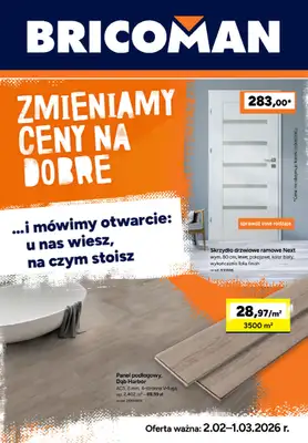 Bricoman - gazetka promocyjna Gazetka od poniedziałku 02.02 do niedzieli 01.03