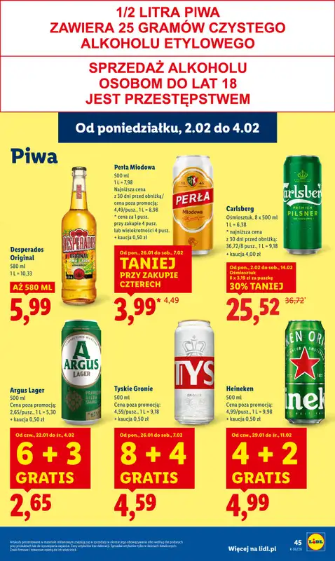 Lidl - gazetka promocyjna Oferta od poniedziałku od poniedziałku 02.02 do środy 04.02 - strona 45