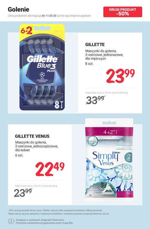 Rossmann - gazetka promocyjna -50% na drugi produkt wybranych marek od poniedziałku 02.02  - strona 8