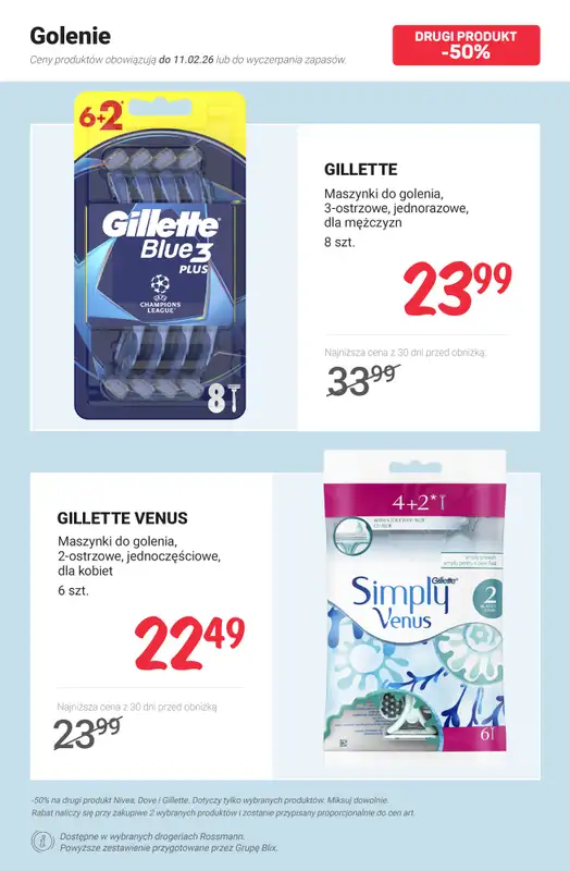 Rossmann - gazetka promocyjna -50% na drugi produkt wybranych marek od poniedziałku 02.02  - strona 8