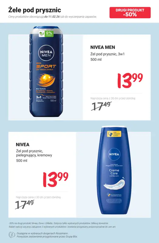 Rossmann - gazetka promocyjna -50% na drugi produkt wybranych marek od poniedziałku 02.02  - strona 3