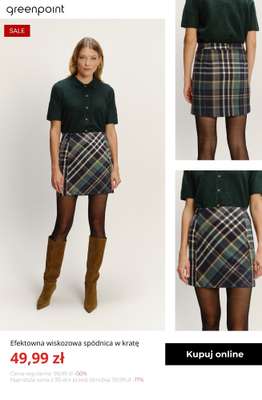 Efektowna wiskozowa spódnica w kratę