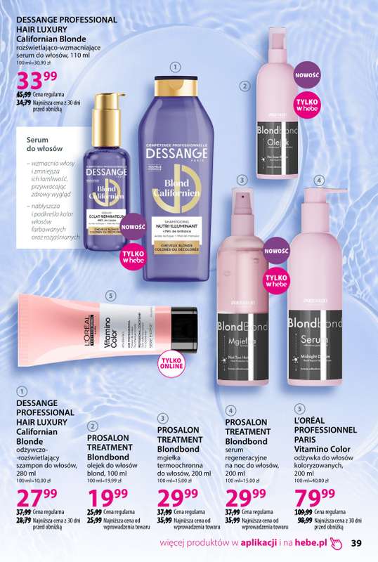 Hebe - gazetka promocyjna Katalog od poniedziałku 02.02 do środy 11.03 - strona 39