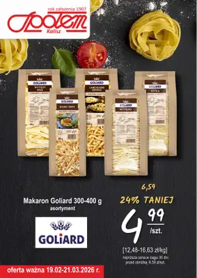 Społem - Blisko i Korzystnie - gazetka promocyjna Plakat promocyjny PSS Kalisz od czwartku 19.02 do soboty 21.03