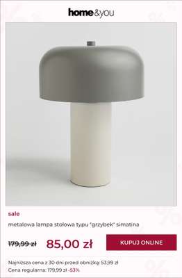 Metalowa lampa stołowa typu "grzybek" simatina