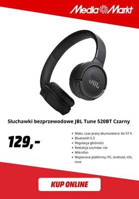 Słuchawki bezprzewodowe JBL Tune 520BT Czarny