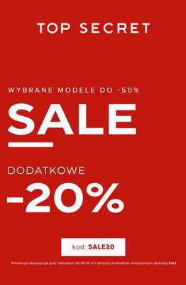 Top Secret - gazetka promocyjna Extra -20% na wyprzedaż za min. 99,99 zł od wtorku 03.02 do czwartku 12.02