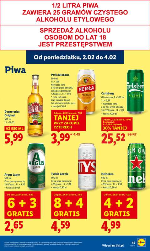Lidl - gazetka promocyjna Oferta od poniedziałku od poniedziałku 02.02 do środy 04.02 - strona 45
