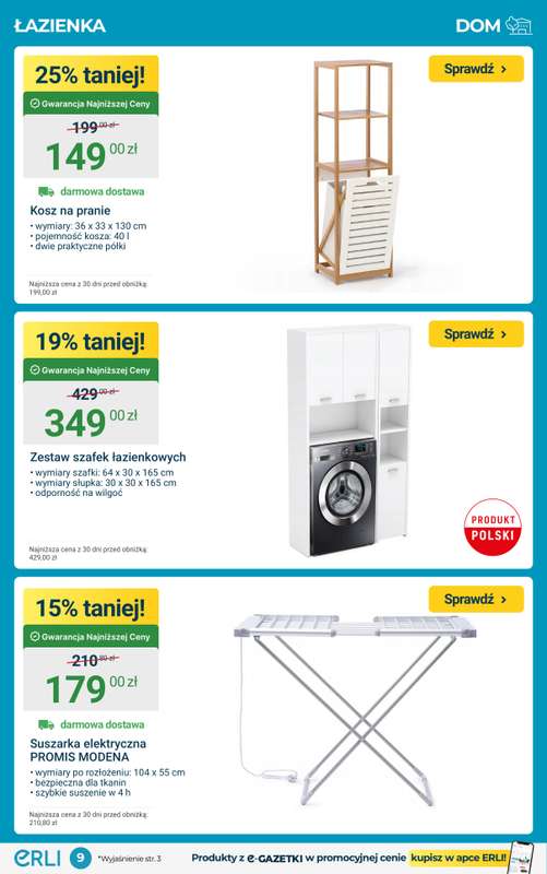 ERLI - gazetka promocyjna Wyposażenie domu – HITY tygodnia! od środy 04.02 do niedzieli 08.02 - strona 9