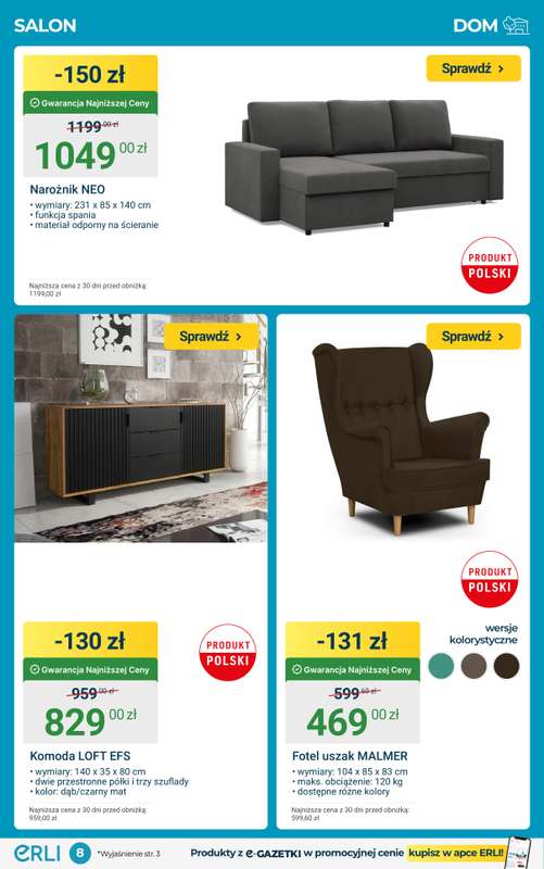 ERLI - gazetka promocyjna Wyposażenie domu – HITY tygodnia! od środy 04.02 do niedzieli 08.02 - strona 8