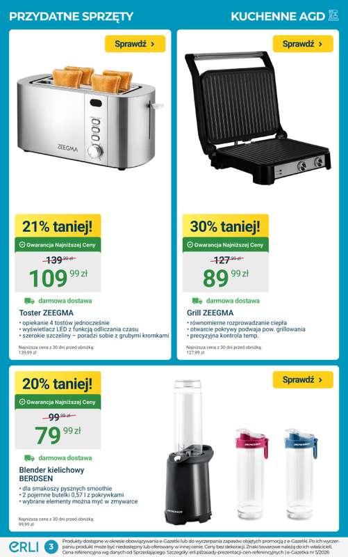 ERLI - gazetka promocyjna Wyposażenie domu – HITY tygodnia! od środy 04.02 do niedzieli 08.02 - strona 3