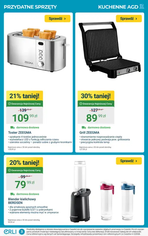 ERLI - gazetka promocyjna Wyposażenie domu – HITY tygodnia! od środy 04.02 do niedzieli 08.02 - strona 3