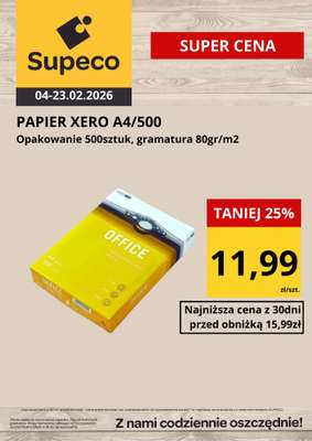 Supeco - gazetka promocyjna Papier ksero od środy 04.02 do poniedziałku 23.02