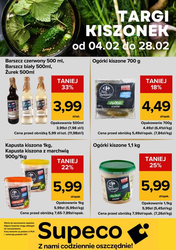 Supeco - gazetka promocyjna Targi Kiszonek od środy 04.02 do soboty 28.02 - strona 2
